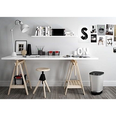 Plastový odpadkový koš Chic, objem 45 l, stříbrný