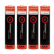 Alkalické baterie Powerton AAA, 4 ks