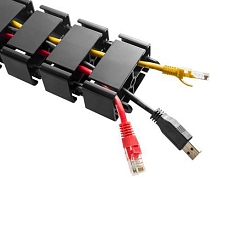 Organizér kabelů Powerton, pro výškově nastavitelné stoly, černá, 1,3 mm