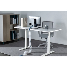 Organizér kabelů Powerton, pro výškově nastavitelné stoly, bílá, 1,3 mm