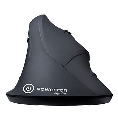 Ergonomická vertikální optická myš Powerton Shark, bezdrátová, černá