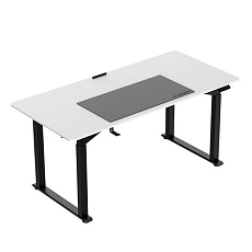 Výškově nastavitelný pracovní stůl Ultradesk Uplift, 160 x 75 cm, s XXL podložkou pod myš, bílá