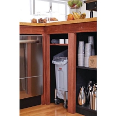 Plastový odpadkový koš Rubbermaid Slim Jim Under Counter na tříděný odpad, objem 49 l, šedý