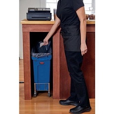 Plastový odpadkový koš Rubbermaid Slim Jim Under Counter na tříděný odpad, objem 49 l, modrý