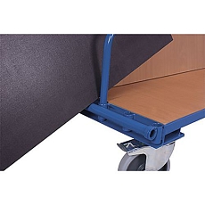 Vozík na deskový materiál, 120 x 80 cm, termoplastická kola, modrý