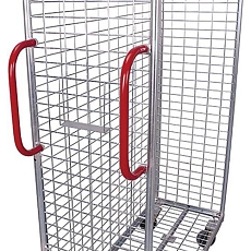 Klecový vozík se svislými madly, pozinkovaný, 143,5 x 49 x 182 cm