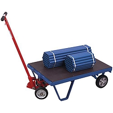 Dvoukolová transportní plošina s protiskluzovým povrchem, do 1 000 kg, modrá, 160,5 x 90 x 31,5 cm