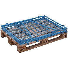 Paletový nástavec typ 63, pletivový, modrý, 160 x 120 x 80 cm