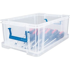 Plastové úložné boxy s víkem na klip, 10 l - Manutan Expert