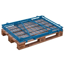 Paletový nástavec typ 63, pletivový, modrý, 80 x 120 x 80 cm