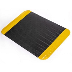 Průmyslová protiúnavová rohož ReGen 70, černá/žlutá, 90 cm x 18,3 m
