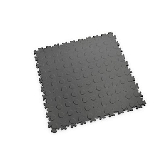 Zátěžová podlaha Fortelock Industry, dezén penízky, dlaždice, světle šedá