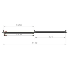 Jednokřídlé posuvné dveře s teleskopickým vedením, cylindrický zámek, výška 224 cm, průchod 150 cm