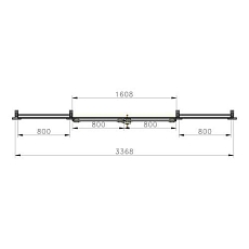 Dvoukřídlé posuvné dveře s teleskopickým vedením, cylindrický zámek, výška 224 cm, průchod 160 cm