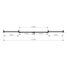 Dvoukřídlé posuvné dveře s teleskopickým vedením, cylindrický zámek, výška 224 cm, průchod 200 cm