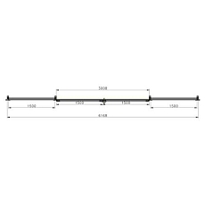 Dvoukřídlé posuvné dveře s teleskopickým vedením, cylindrický zámek, výška 224 cm, průchod 300 cm