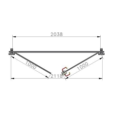 Dvoukřídlé závěsné dveře, cylindrický zámek, výška 224 cm, průchod 200 cm