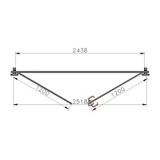 Dvoukřídlé závěsné dveře, cylindrický zámek, výška 224 cm, průchod 240 cm