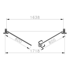 Dvoukřídlé závěsné dveře, cylindrický zámek, výška 224 cm, průchod 200 cm
