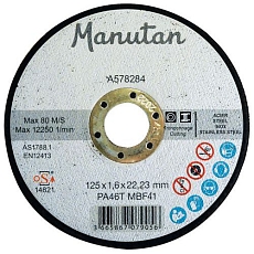 Ploché řezné kotouče na ocel a nerez Manutan Expert, 25 ks, 125 x 1,6 mm