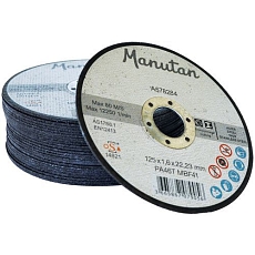 Ploché řezné kotouče na ocel a nerez Manutan Expert, 25 ks, 125 x 1,6 mm