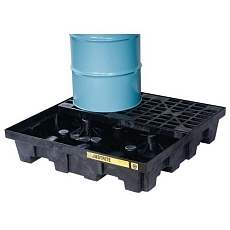 Plastová záchytná vana Justrite, recyklovaný PE, černá, 276 l