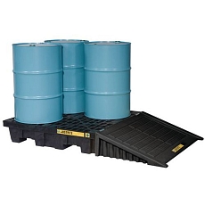 Plastová záchytná vana Justrite, recyklovaný PE, černá, 284 l