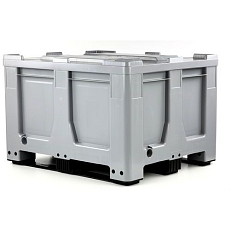 Paletový kontejner MaxiLog, 3 ližiny, 610 l, šedý