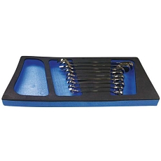 Sada kombinovaných klíčů s ráčnou Manutan Expert, 9 ks