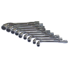 Sada zahnutých nástrčných klíčů Manutan Expert, 9 ks