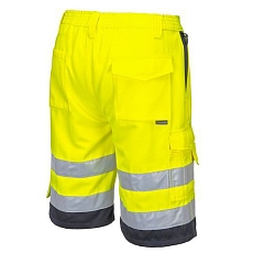 Reflexní kraťasy Hi-Vis, žlutá/modrá, vel. M