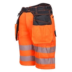 Reflexní kraťasy PW3 Hi-Vis Holster, oranžová/černá, vel. 36