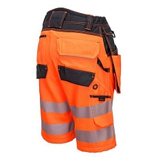 Reflexní kraťasy PW3 Hi-Vis Holster, oranžová/černá, vel. 36