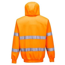 Reflexní mikina Hi-Vis na zip s kapucí, oranžová, vel. L