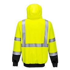 Reflexní mikina Hi-Vis na zip s kapucí, žlutá/černá, vel. L