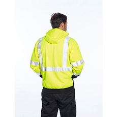 Reflexní mikina Hi-Vis na zip s kapucí, žlutá/černá, vel. L