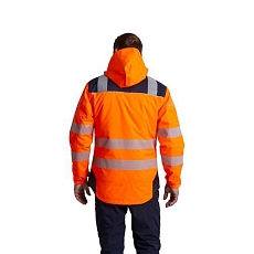 Reflexní nepromokavá bunda PW3 Hi-Vis, černá/oranžová, vel. L