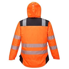 Reflexní nepromokavá bunda PW3 Hi-Vis, černá/oranžová, vel. L