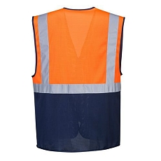 Reflexní vesta Two Tone MeshAir Hi-Vis, oranžová/modrá, vel. M