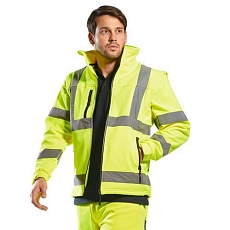 Reflexní softshelová bunda 2v1, žlutá, vel. M