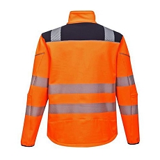Reflexní softshelová bunda PW3 Hi-Vis, oranžová/modrá, vel. L
