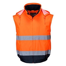 Reflexní nepromokavá bunda Essential Hi-Vis 2v1, oranžová/modrá, vel. 3XL