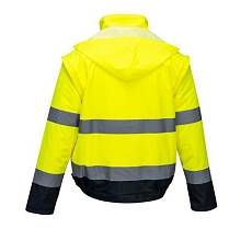 Reflexní nepromokavá bunda Essential Hi-Vis 2v1, žlutá/modrá, vel. S