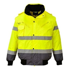 Reflexní nepromokavá bunda Bomber Contrast Hi-Vis, žlutá/šedá, vel. L