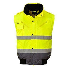 Reflexní nepromokavá bunda Bomber Contrast Hi-Vis, žlutá/šedá, vel. L