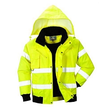 Reflexní nepromokavá bunda Bomber Hi-Vis 3v1, žlutá, vel. 3XL