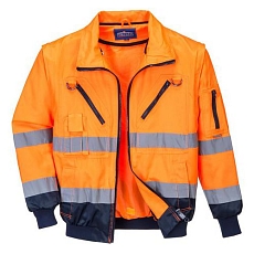 Reflexní nepromokavá bunda Hi-Vis 3v1, oranžová/modrá, vel. S