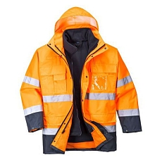 Reflexní bunda Hi-Vis Lite 3v1, oranžová/modrá, vel. M