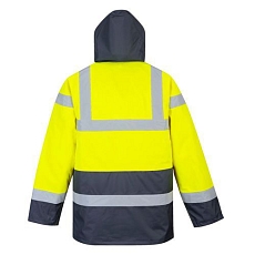 Reflexní nepromokavá bunda Contrast Traffic Hi-Vis, tmavě žlutá/modrá, vel. 6XL