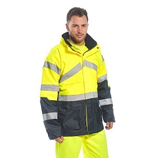 Reflexní nepromokavá bunda Unit Pro Hi-Vis, žlutá/modrá, vel. L